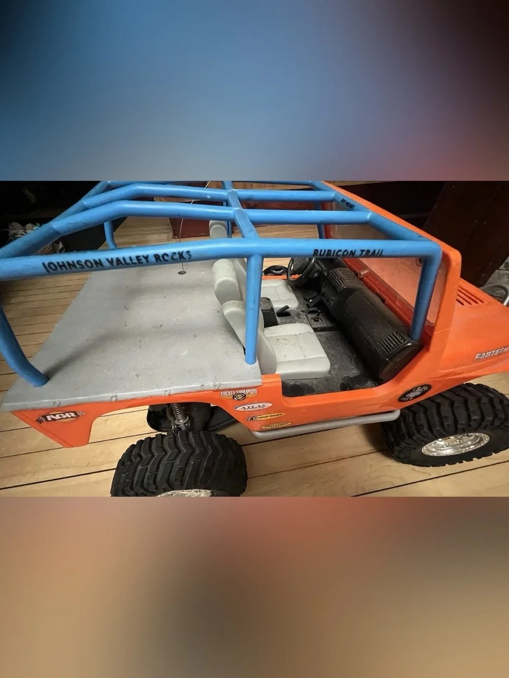 Bright 1:10 Scale Orange Jeep Wrangler Rock Crawler RC Truck with Remote⁠